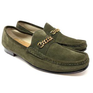 TOM FORD Men's Green Suede Chain Dress Loafer